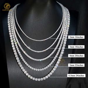 Passed Diamond Tester Tennis Chain 2mm 3 mm 4 mm 5 mm Iced Out VVS Mossanite Hip Hop Necklace Men Tennis Chain Moissanite Chain