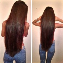 PASSION cheveux produits brésiliens raides cheveux vierges armure faisceaux #2 brun foncé couleur Remy Extensions de cheveux humains 3 pièce/lot