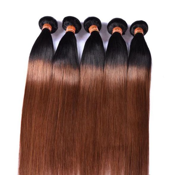 PASSION Ombre Hair Products 1B30 Brésilien Remy Cheveux Humains Trames 3 Faisceaux Deux Tons Couleur Malaisienne Péruvienne Droite Cheveux Humains 6887384