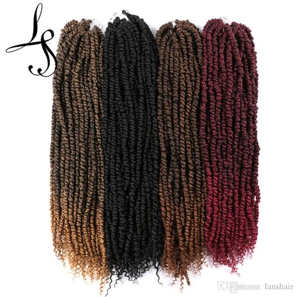 Lans 24 pouces Passion torsion Crochet cheveux pré torsadé synthétique tressage Extension de cheveux printemps bombe torsion pour les femmes noires LS01Q