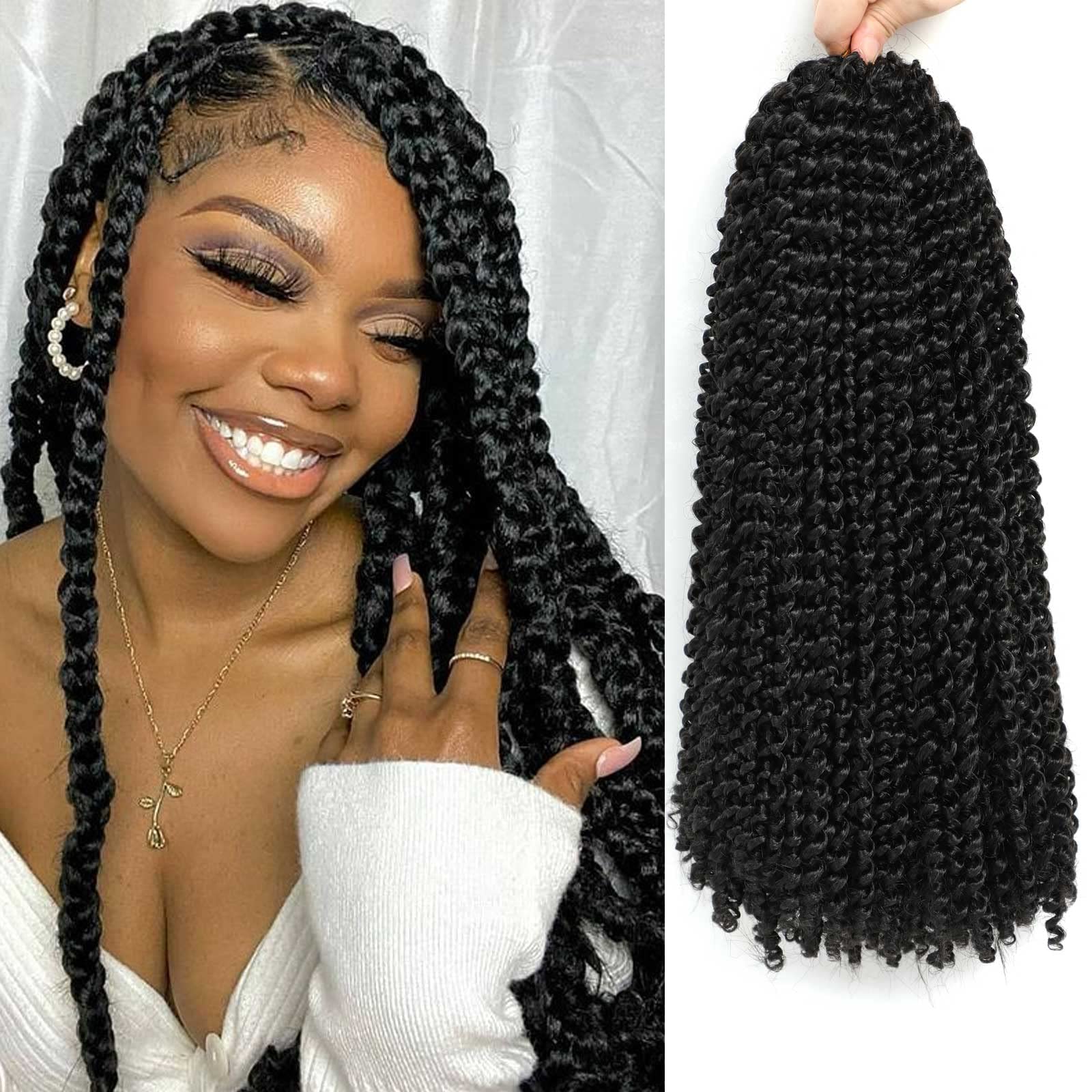 Passion Twist Hair 18 Inch Water Wave Crochet Braids for Butterfly Locs or Bohemian Twists hair Synthetic Braiding Hair Extensions LS06