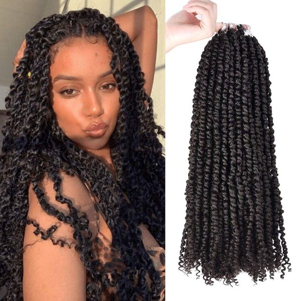 Passion Twist Cheveux pré-torsadés en gros Kinky Long 18 pouces Pré Twisted Passion Twist Crochet Tressage Cheveux