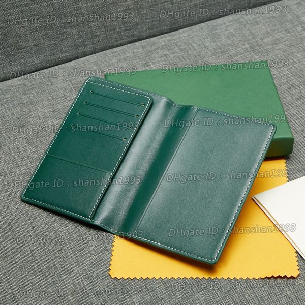 Couverture de passeport classique pour hommes et femmes, porte-carte d'identité, portefeuilles en cuir véritable avec boîte