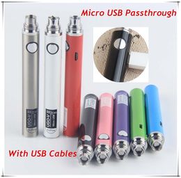 Original UGO V II Micro USB 650mAh 900mAh eGo T eVod Ecig Vaporizador Batería compatible con 510 pyrex ce3 tanque g2 cartuchos de pluma vape