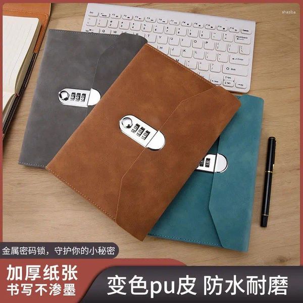 Notebook de contraseña con bloqueo de alta privacidad diario creativo de código simple Light Light Luxury Fashion Notepad