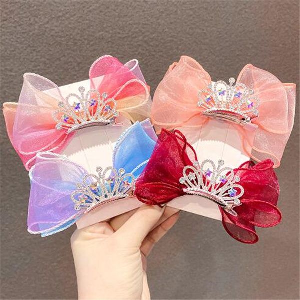 Pinces à cheveux arc-en-ciel Pastel, couleur dégradée, couronne de princesse, épingle à cheveux, Barrette pour enfants, accessoires pour cheveux coréens