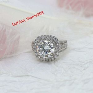 Paston aangepaste fijne sieraden 3ct ronde briljant de vvs1 kleurloze moissanite 10k 14k 18k vaste gouden verloving trouwring