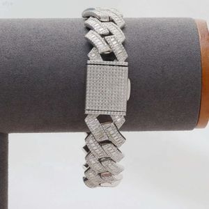 Paston aangepaste sieraden 925 zilver 18 mm 8inches Moissanite Cubaanse ketting ronde vorm armband