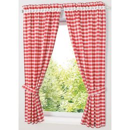 Curtain court à plaid rouge / bleu pastoral pour les traitements de fenêtre de cuisine rideau de chambre pour enfants pour le salon des couches