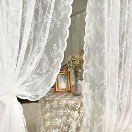 Pastorale witte tule pure raam gordijnen voile organza gordijn stof gordijnen deurgordijn voor slaapkamer woning decoratie