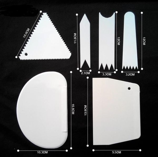 Outils de pâtisserie 6 pièces/ensemble en plastique gâteau plus lisse gâteau grattoir spatule ensemble coupe-pâte lame multifonction pour gâteaux outil de cuisson de noël SN6864