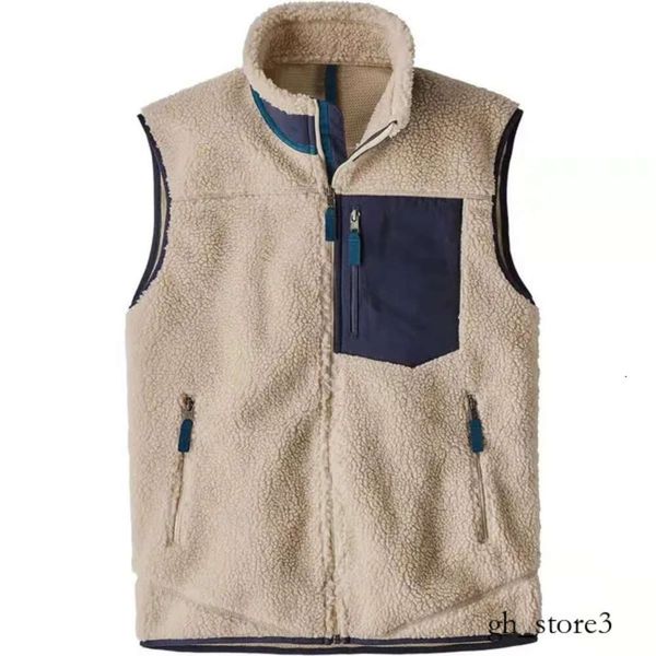 Patagon Chaqueta de mujer Diseñador Chaqueta para hombre Chaleco grueso Grueso Cálido Abajo Clásico Retro Antumn Modelos de invierno Cordero Cashmere Chaleco Abrigo Mujer Casual Manga larga 820