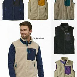 Vêtements de marque Zipper Pull Veste Épaisse Veste Giacca Designer Mens Warm Down Classique Rétro Hiver Coupé Modèles Agneau Cachemire GILET Polaire Manteau Hommes Femmes