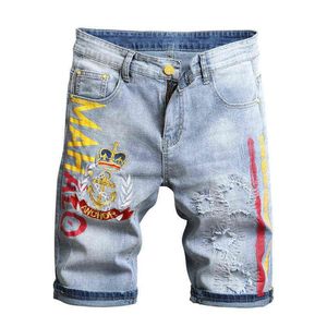 Patches Designer Denim Shorts Hombre Summer Hip Hop Short Jeans Men Straight Denim Shorts Patter Men Jeans Shorts288f