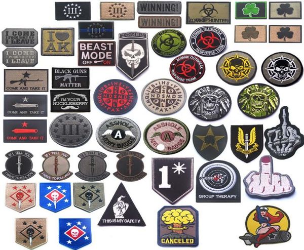 Patches Insignias de brazalete bordadas Pegatizas de brazalete de tela Táctica de bordado táctico Gancho y sujetador de bucle No141226583250