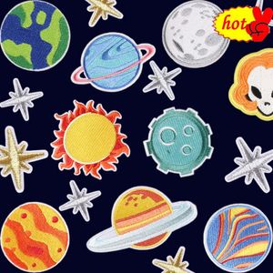 Patches voor kleding Kinderen Jongens Space Star Geborduurd Naai op Parches Iron Thermoadhesive Designer Mochila Sun Woman Earth Jacket