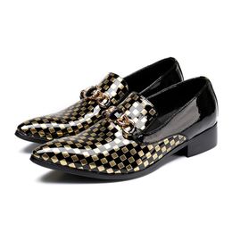 Patchwork 2140 Fashion Mens Dress Trendy Casual Men Pointed Teen Lace-Up Derby Wedding Man Schoenen Grote werven