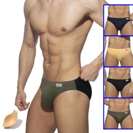 Moss de bain patchworks Push Pad Swimsuits Men Sweetwing Swimwear Gay Swim Briefs Summer Swimming Underwear Low Waist Beachwear 240416