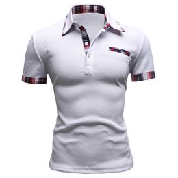 Patchwork Brand Polos Camisas para hombre Sólido de manga corta Slim Fit Camisa bordada Hombres Polo Casual Camisa Trend
