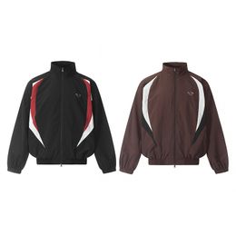 Patchwork Jacket Men Dames 1: 1 Black Bruine Wind Breakher Jackets van de beste kwaliteit