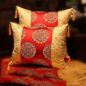 Patchwork Jacquard Silk Satin Cushion Cover Home Decor Rechthoek Kussensloop Klassieke Chinese stijl kussen kussensloop