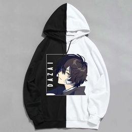 Patchwork Japan Bungou Stray Dogs Chuuya Nakahara Osamu Dazai Hoodies Femmes Men Anime Hoody Plus Vêtements