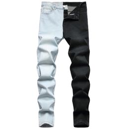 Patchwork Jeans Slim Fit Hip Hop Colorblock stretch heren denim broek katoen jean casual broek big size 28-38 512