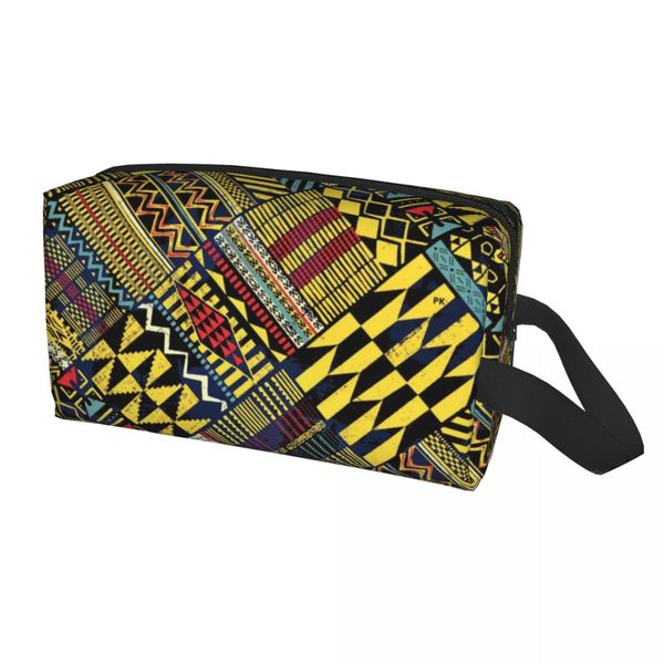 Kitenge de retazos Ankara Nigeria, neceser de viaje para diseño de estilo africano, neceser de maquillaje con estampado, Kit de almacenamiento de belleza Dopp