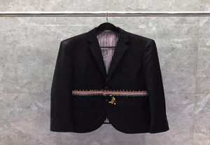 Patchwork -strepen met pin blazer hoogwaardige top modeontwerperspakken voor mannen luxe merk Casual formeel bruiloft mannelijk pak BRI4101611