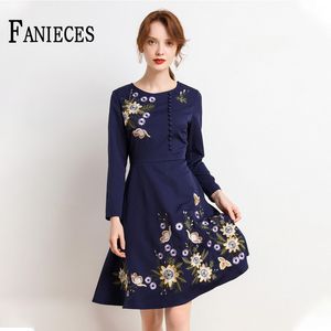 Patchwork Vintage marine imprimer femmes Mini robes automne arrivée capricieuse élégante dames robe de soirée robe 210520