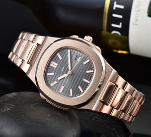 Pate pols horloges voor mannen 2023 Mens horloges drie naalden kwarts kijken hoogwaardige top luxe merkklok nautilus mode stalen staal strap montre de luxe