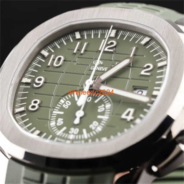 Pateksphilipes Montres de luxe AQUANAUT Montre à remontage automatique Mouvement mécanique Pateksphilipes AQUANAUT 5968G Green Face Timing Édition Limitée Vert HBOP