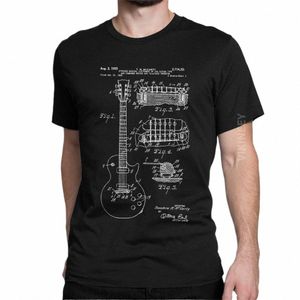 Patente acústica guitarra eléctrica música hombres camiseta loco 100% Cott mangas cortas camisetas cuello redondo camisetas impresas tops s7il #