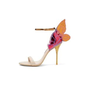 Patent High gratis lederen verzending dames sandalen gesp geworden Rose massieve vlinder ornamenten Sophia Webster Sandalen schoenen Yello 9ad