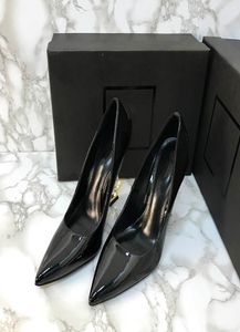 Patentleer zwarte hoge hakken sexy puntige heldere huidfeest carrière vrouwen kleding schoenen hoge gestalte kleding schoenen 11 cm 85 cm maat 39576065