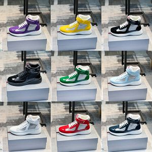 Lakleer hoge herenschoenen Ademende mesh stof stiksels enkellaarzen Casual damesschoenen comfortabele outdoor skateboardschoenen sneakers Maten 35-48 + doos