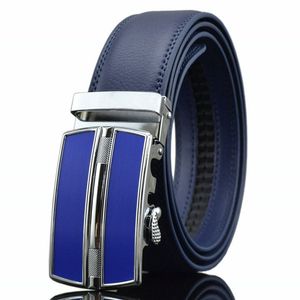 Cinturones de diseñador Hombres Cinturón de cuero genuino de alta calidad Cinturones para hombre Lujo Ceinture Homme Luxe Marque Azul Automático Kemer
