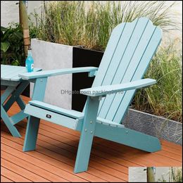 Bancs de patio Mobilier d'extérieur Chaise de jardin à la maison Sièges peints avec porte-gobelet Bois en plastique résistant aux intempéries et à la décoloration