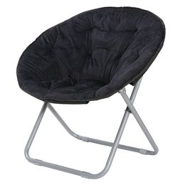 Bancs de patio chaise de soucoupe pliante portable Soft Fur Fur w / Metal Cadre pour le salon Livraison de chute noire meubles de jardin à la maison