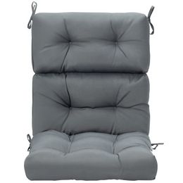 Patio High Back Chair Cushion, getufte stoelstoelblokken met niet-slip snijbanden