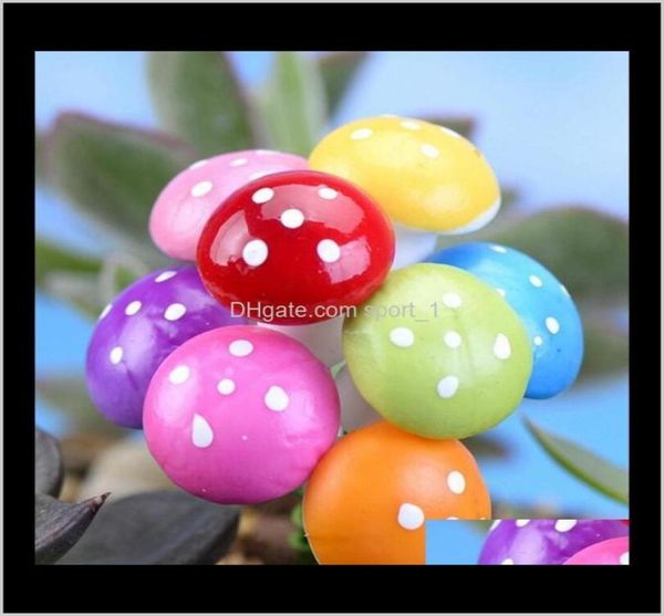 Patio Lawn Home Drop Livraison 2021 7 Couleurs 2cm 3cm Fairy Molon Mushroom décorations miniatures colorées Plantes artificielles Jardin 8635242