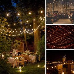Patio Lights G40 Globe Party Christmas String Light,Warm White 25Clear Vintage Bulbs 25ft fairy light,Decorative Outdoor Garland 201204