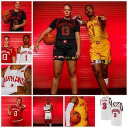 Patrick Emilien Jersey personalizado 2023 Maryland Jersey Ike Cornish Ian Martinez Jahari Long 31 Arnaud Revaz Maryland Terrapins camisetas de baloncesto