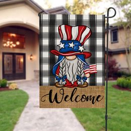 Patriotische onafhankelijkheidsdag Tuinvlag 4 juli Memorial Day American Burlap Flag For House Yard Outdoor Decor