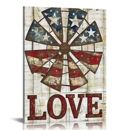 Patriotic Wall Art Prints 4 juillet Mur Art Room Decor God Bless America Mur Affiche décor pour l'indépendance Memorial Day Gallery Wall Home Living Room Chadow