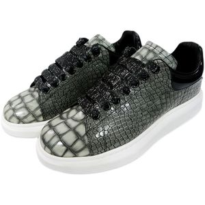 Motif alligator décontracté à lacets de haute qualité Chaussures pour hommes authentiques chaussures d'orteil rond en cuir pour hommes