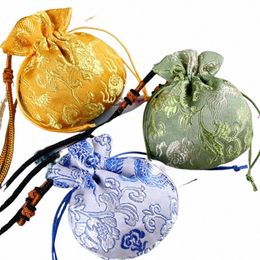 motif cordon broderie suspendus decorati colliers cas femmes bijoux sac sac à main pochette sachet style chinois sac de rangement x9s8 #