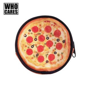 Patroon Pizza Munt Gedrukt Portemonnees Unisex Vrouwelijke Kleine Verandering Rits Cases Ronde Vorm Polyester Kids Portefeuilles Jongens voor alle leeftijden