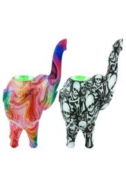 Patroon Gedrukte hele olifant Mini Bubbler Handpijpen Meerdere percolator Bong Rookconcentraat Tabak waterpijp5088496