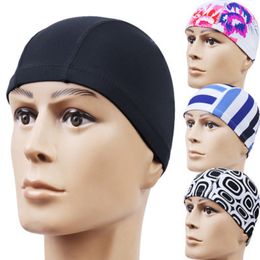 Patroon afdrukken Zwemkap Nylon vaste kleur douche hoed Waterbestendig hoofddeksel speciaal voor zwemmen en waden volwassen groothandel